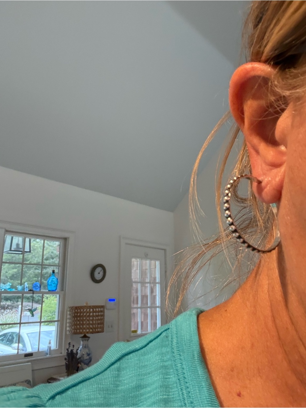 Vintage House of Bangles (HOB) Sterling Silver Two Tone Hoop Earrings- Mexico